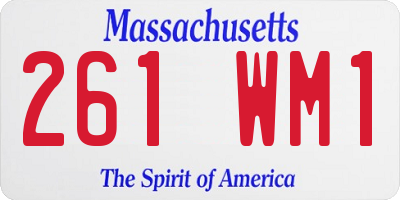 MA license plate 261WM1