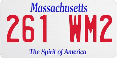 MA license plate 261WM2