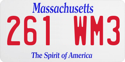 MA license plate 261WM3