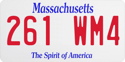 MA license plate 261WM4