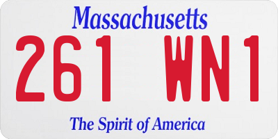 MA license plate 261WN1