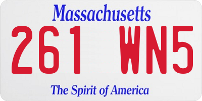 MA license plate 261WN5