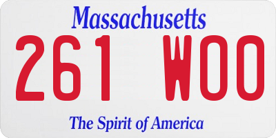MA license plate 261WO0