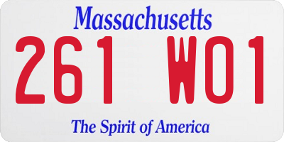 MA license plate 261WO1