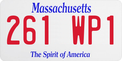 MA license plate 261WP1