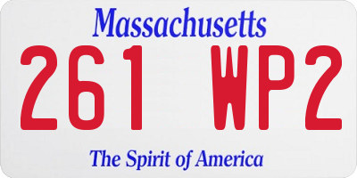MA license plate 261WP2