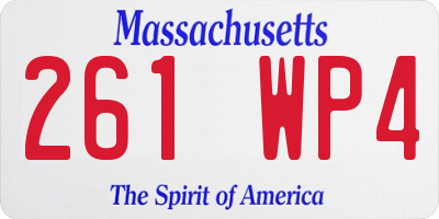 MA license plate 261WP4