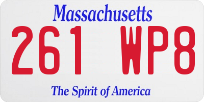 MA license plate 261WP8