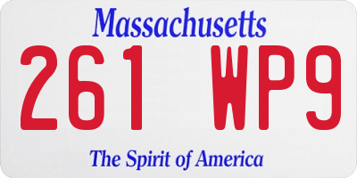 MA license plate 261WP9