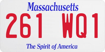 MA license plate 261WQ1