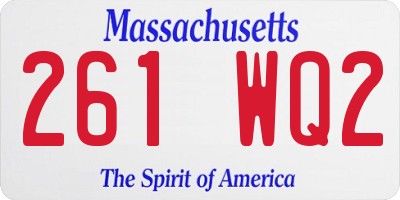 MA license plate 261WQ2