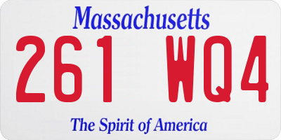 MA license plate 261WQ4
