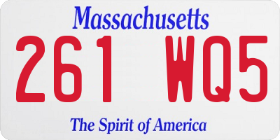MA license plate 261WQ5