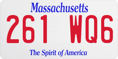 MA license plate 261WQ6