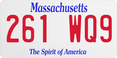 MA license plate 261WQ9