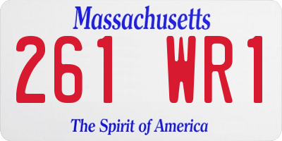 MA license plate 261WR1