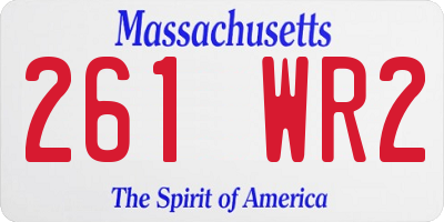 MA license plate 261WR2