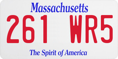 MA license plate 261WR5