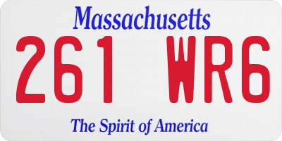 MA license plate 261WR6