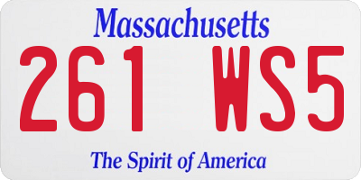 MA license plate 261WS5