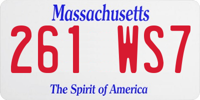 MA license plate 261WS7
