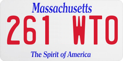 MA license plate 261WT0