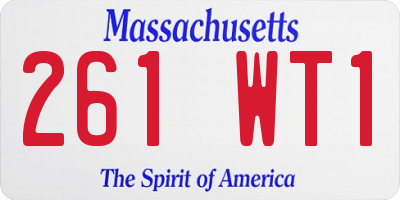MA license plate 261WT1