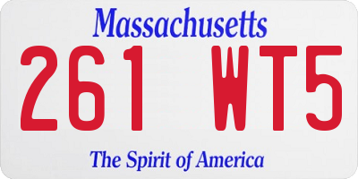 MA license plate 261WT5