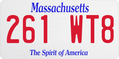 MA license plate 261WT8
