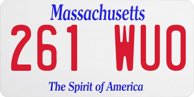 MA license plate 261WU0