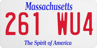 MA license plate 261WU4