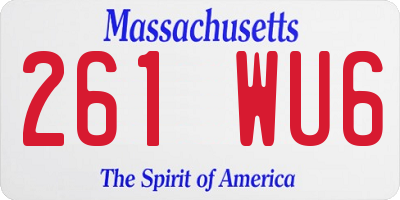 MA license plate 261WU6
