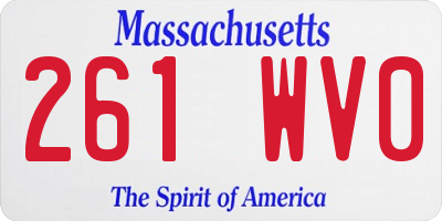 MA license plate 261WV0