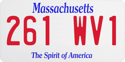 MA license plate 261WV1