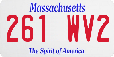 MA license plate 261WV2