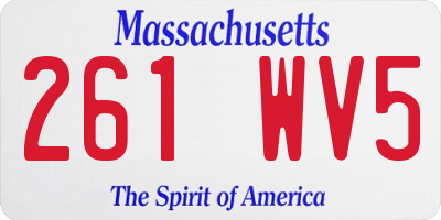 MA license plate 261WV5