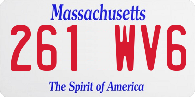 MA license plate 261WV6