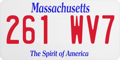 MA license plate 261WV7