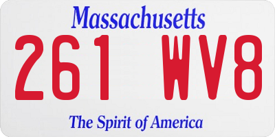 MA license plate 261WV8