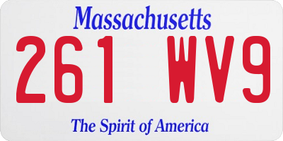 MA license plate 261WV9
