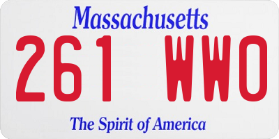 MA license plate 261WW0
