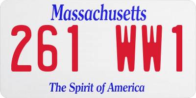 MA license plate 261WW1