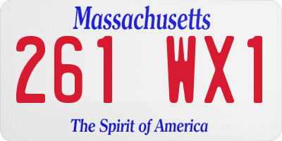 MA license plate 261WX1