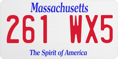 MA license plate 261WX5