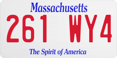 MA license plate 261WY4