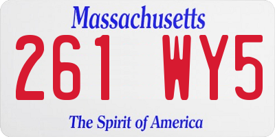 MA license plate 261WY5