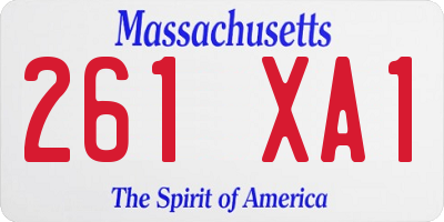 MA license plate 261XA1