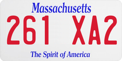 MA license plate 261XA2