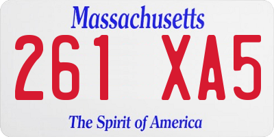 MA license plate 261XA5