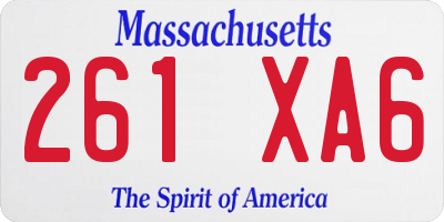 MA license plate 261XA6